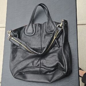 Givenchy Black Leather Tote with Gold Accents